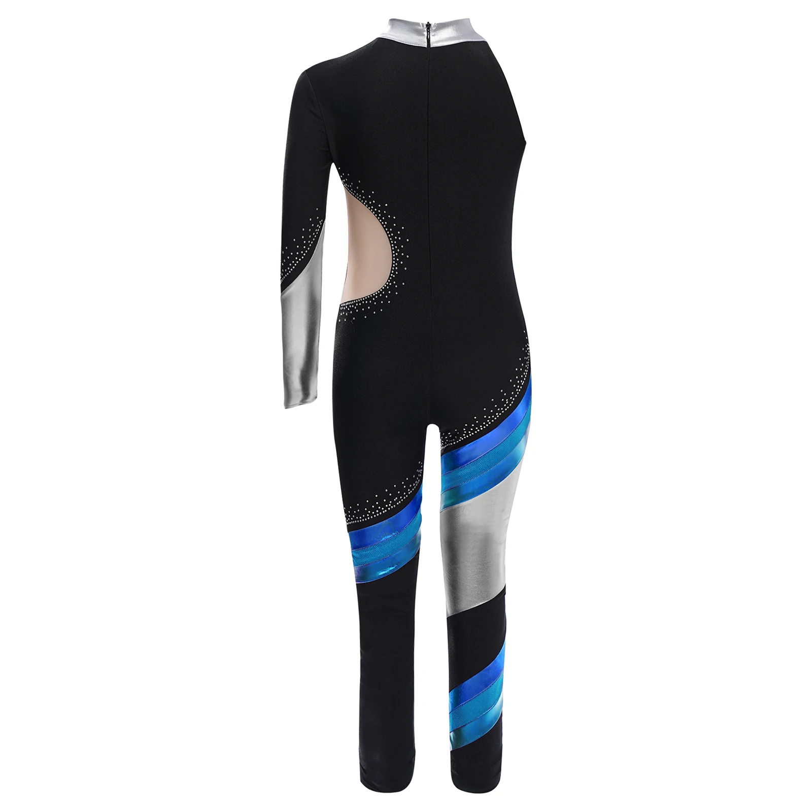 Dziecięce dziewczęce gimnastyka artystyczna akrobatyczne łyżwiarstwo figurowe kostium baletowy błyszczące dżetów kombinezon pełnej długości body trykotowe