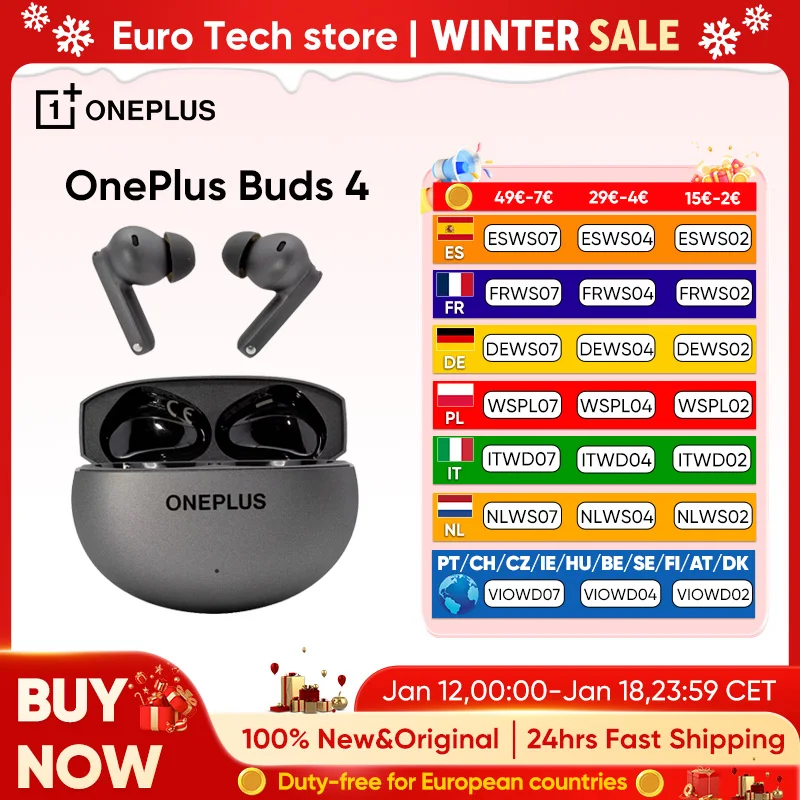 OnePlus Buds 4 Version mondiale originale réduction active du bruit sans fil Bluetooth 5.4 Endphone intra-auriculaire qualité phare étanche