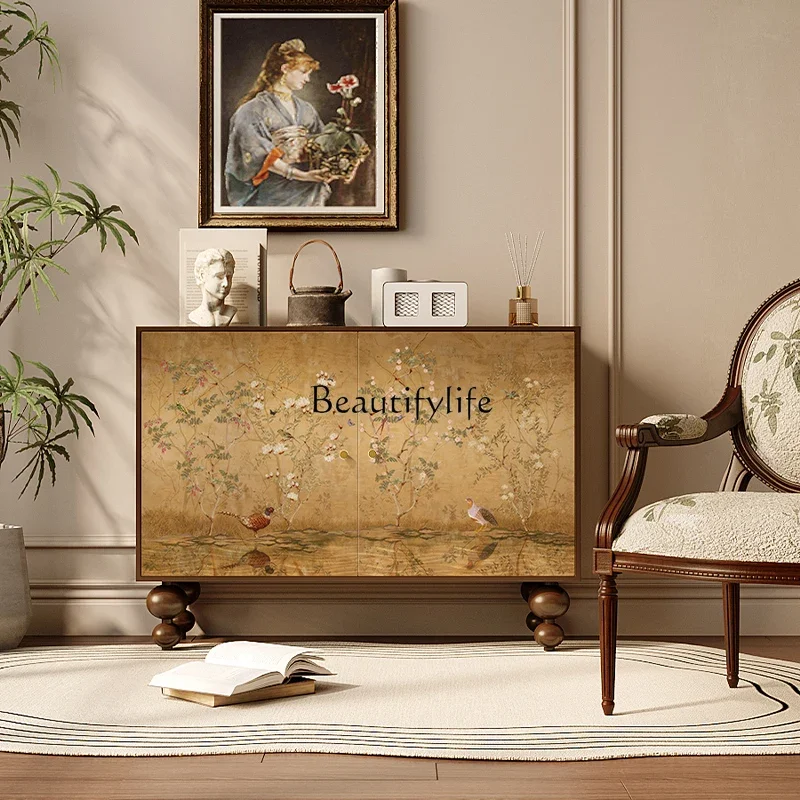 

ls 27Chinese retro solid wood dining room locker living room aisle tea cabinet