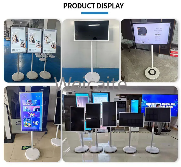 ทีวีจอแบนอัจฉริยะขนาด 32 นิ้วแบบพกพาพร้อมไมโครโฟนแบบสัมผัสกล้องขาตั้งมือถือใช้ในร่มฟังก์ชั่น SDK ผู้ผลิต OEM