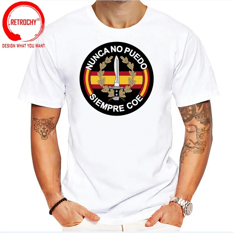 Funny Design Spain Special Forces Nunca No Puedo Siempre COE  SRed Doublet Men Fashion Trendy Casual Clothing Stylish Tops Tee