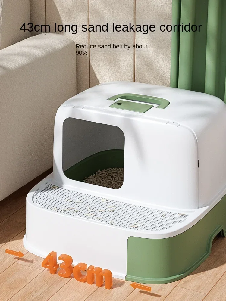 boite-a-litiere-pour-chat-b-plateau-d'approvisionnement-de-couloir-surdimensionne-entierement-ferme-tiroir-d'allee-long-surdimensionne-fournitures-de-meubles-de-toilette-pour-animaux-de-compagnie