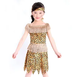 Boys Girls African Original Savage Children Wildman Cosplay Costumes Clothing Kids Party Props Halloween