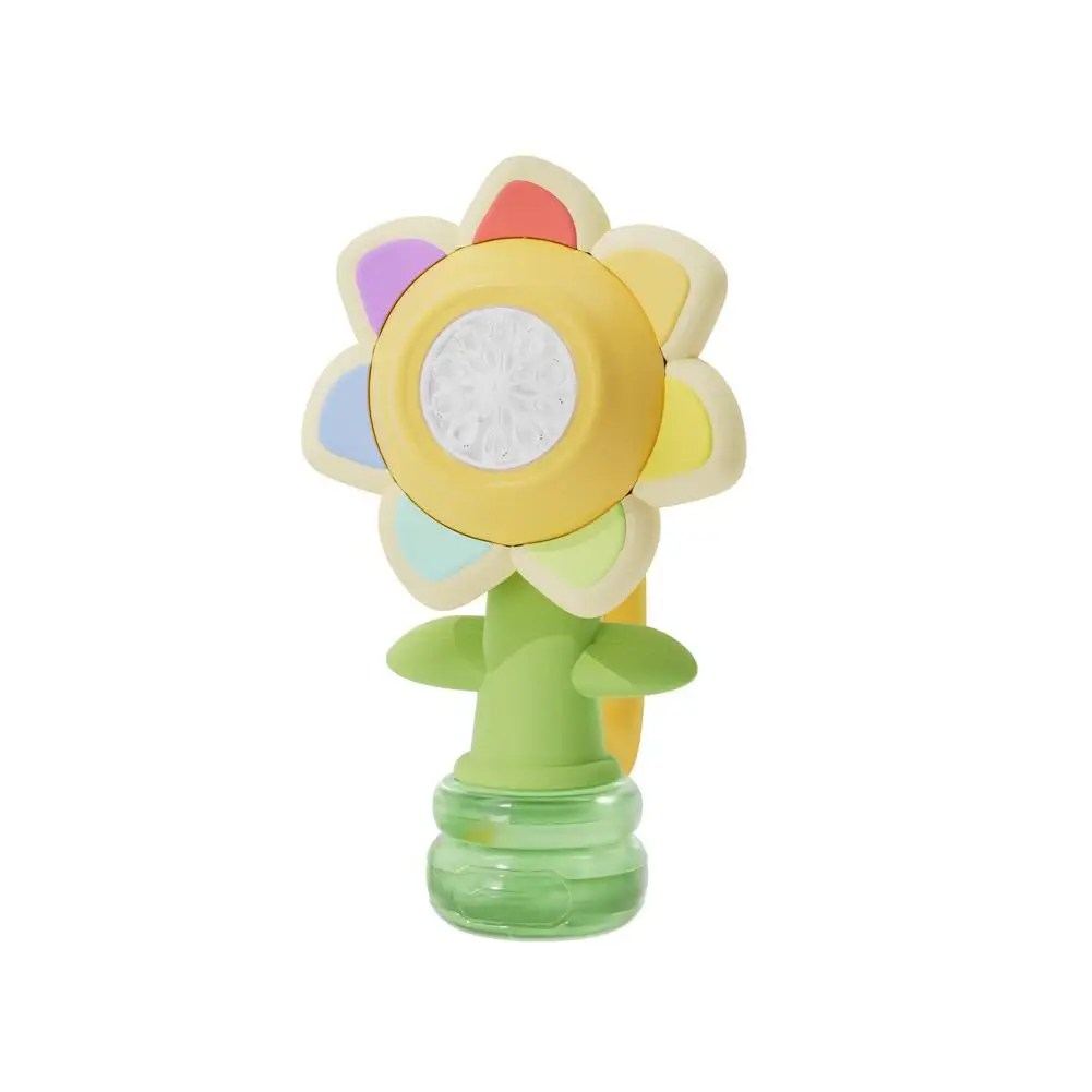 Flor de sete cores portátil balançando a cabeça, máquina sopradora de bolhas totalmente automática, ajuste de 3 velocidades, brinquedos leves, G9T8