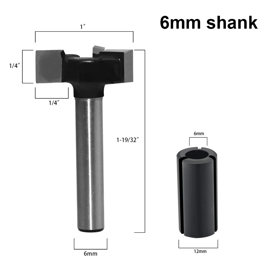 CNC Spoilboard Surfacing Router Bits, 1/4 inch 6mm Shank 1 inch Cutting Diameter, Slab Flattening Router Bit Planing Bit Wood