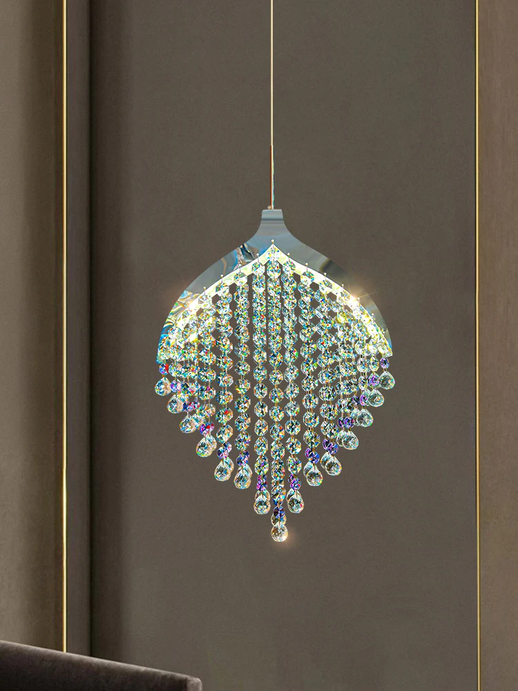 Modern Bedside Fiishline Chandeliers Long-Line Designer Light Luxury Crystal Hanging Light Bedroom Room Decor Bar Lamp