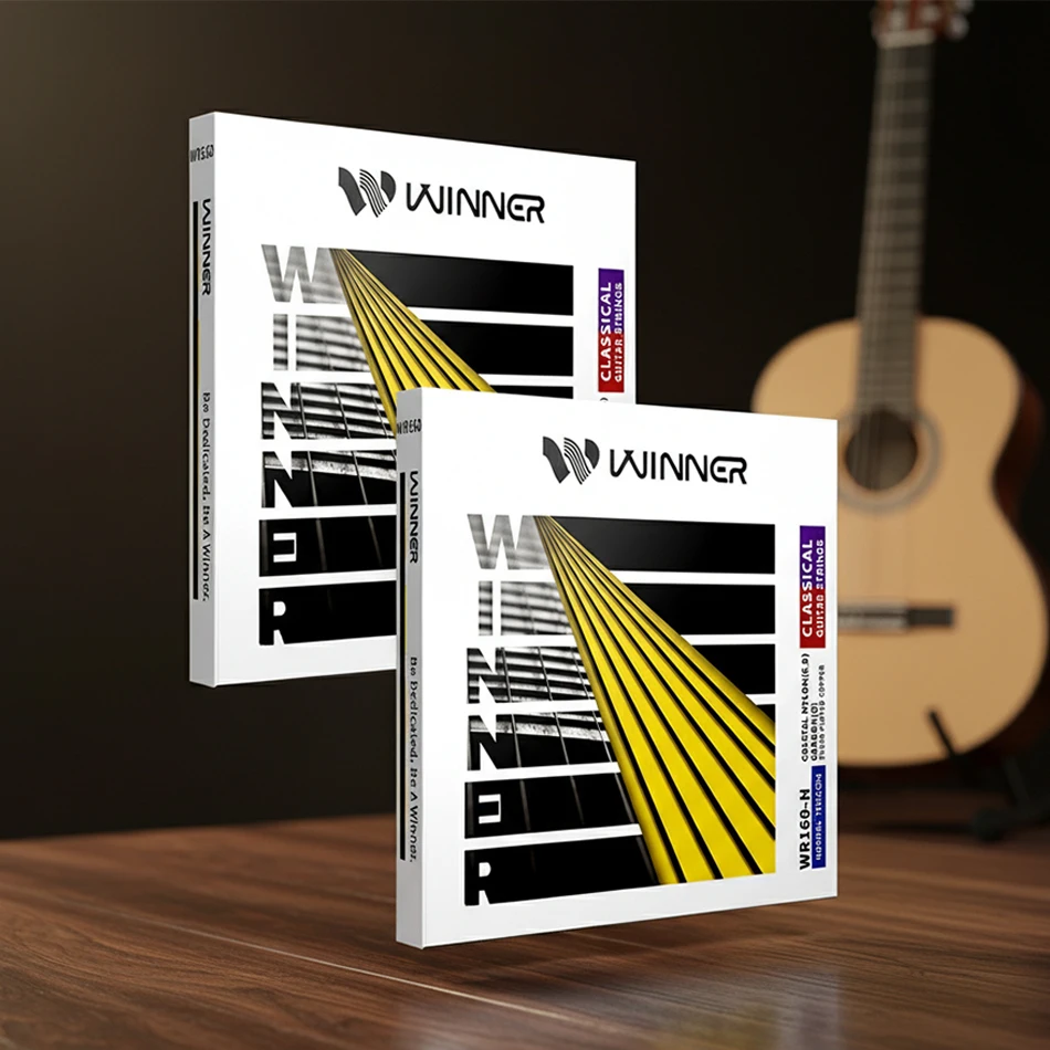Winner Klassische Gitarrensaiten WR160 Crystal Nylon (E, B) Carbon (G) Versilbert mit Rotkupferwicklung für Klassische Gitarre