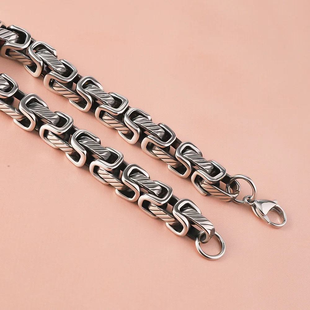 Vintage Woven Bracelet S925 Sterling Silver Hip Hop Rock for Boys and Girls Awesome Cuban Bracelet jewelry Creative Gift 3