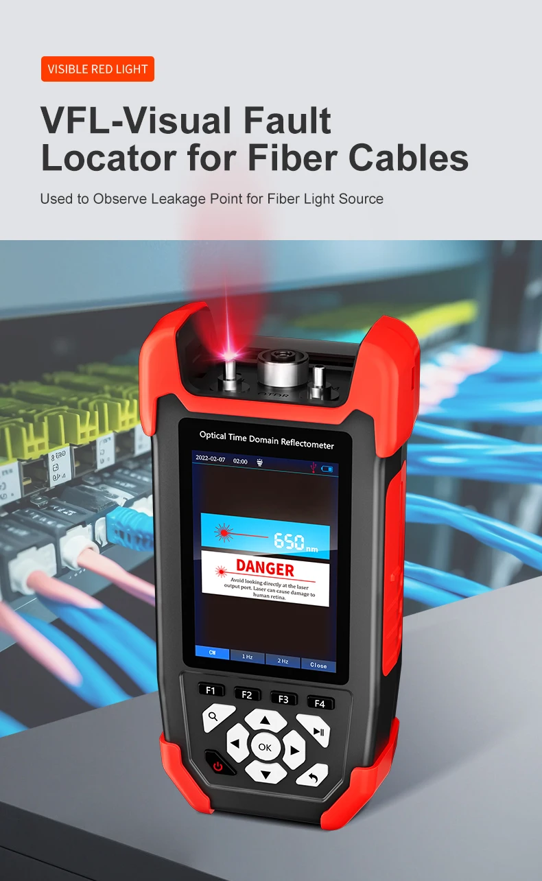 NOYAFA NF-981 OTDR Optisches Leistungsmessgerät Glasfaser-Tester Fehlerdetektor mit OPM VFL OLS Ereigniskarte Ethernet-Kabeltester – Detail 6