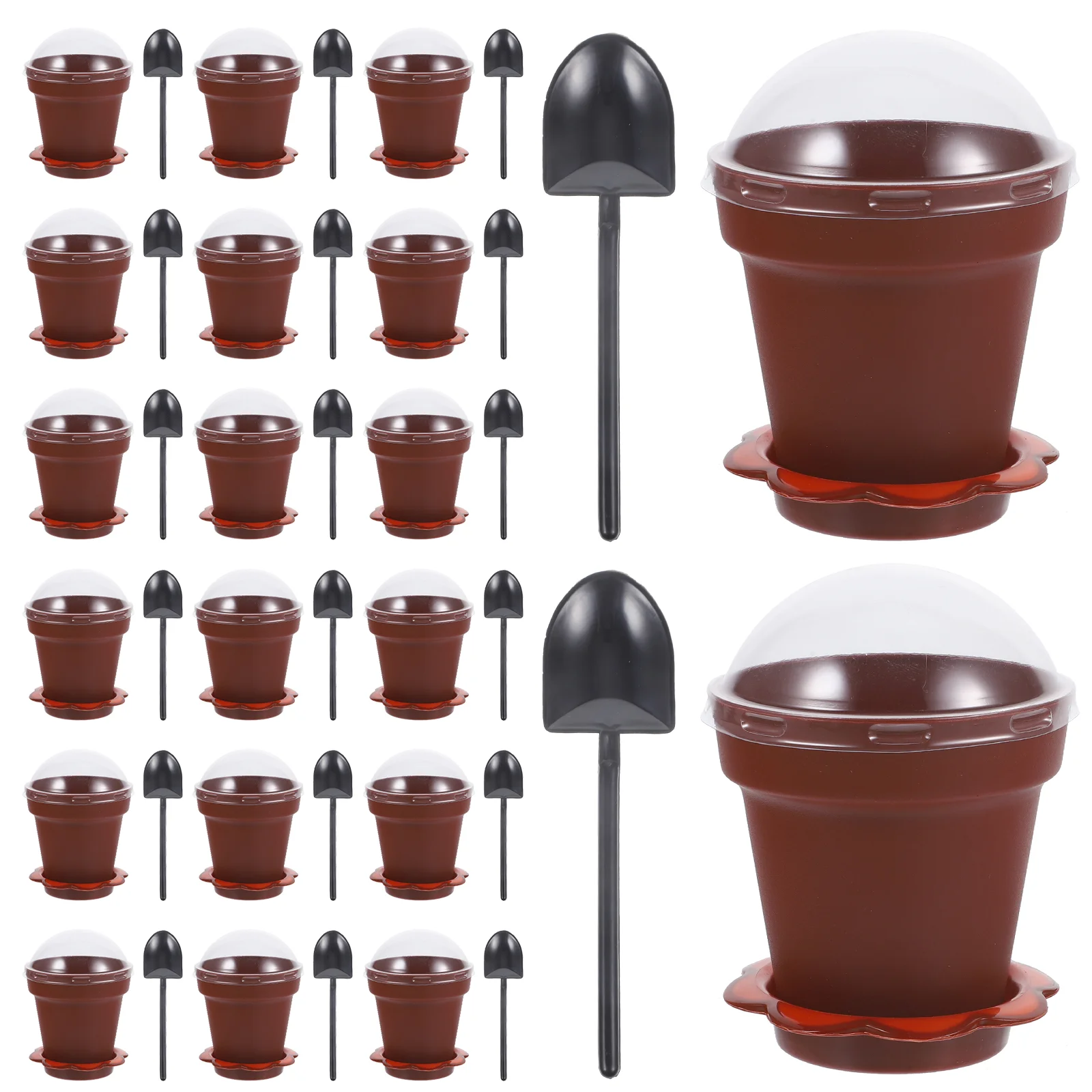 20 Sets Nursery Pot Small Cake Flowerpots Yogurt Cups Dessert Cupcake Beverage Soda Lime Glass Mini Plastic