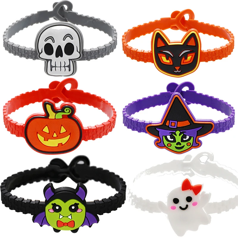 10Pc Halloween Multi Style Silicone Pumpkin Bracelets and Other Children's Favorite Wedding Party Gifts Party Favorite Supplies