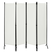WOLTU 4 Panels Folding Room Divider 224x182cm Freestanding Privacy Screen Sun Protection for Offices Balcony Bedroom Garden