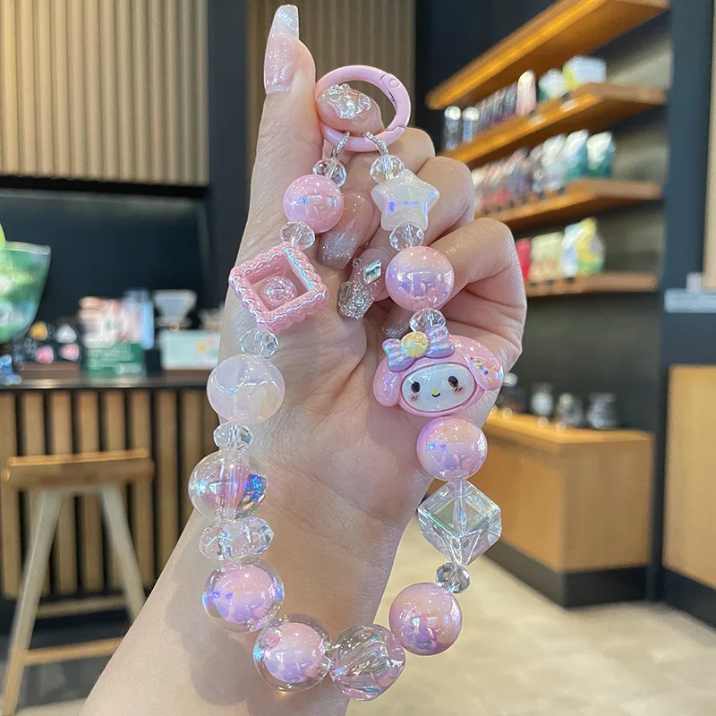 جديد سانريو كورومي بلدي ميلودي مفتاح سلسلة قلادة Kawaii اكسسوارات الديكور جراب هاتف سلسلة معلقة منع فقدان هدايا الأطفال