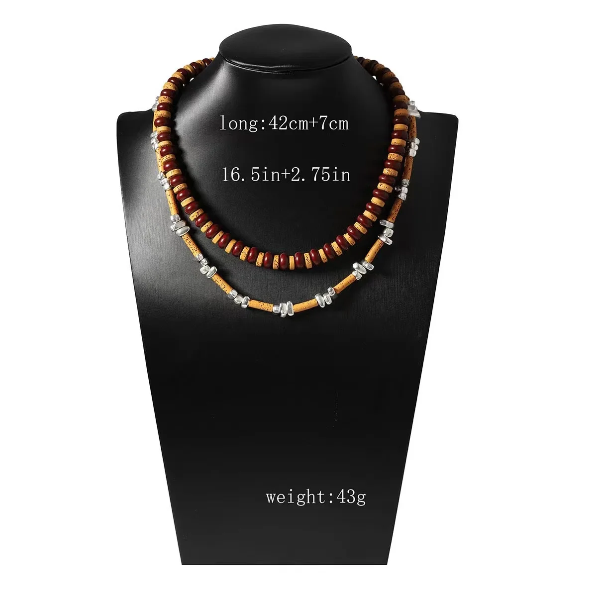 ZAA Elegant Personalized Double-layer Beaded Choker Necklace