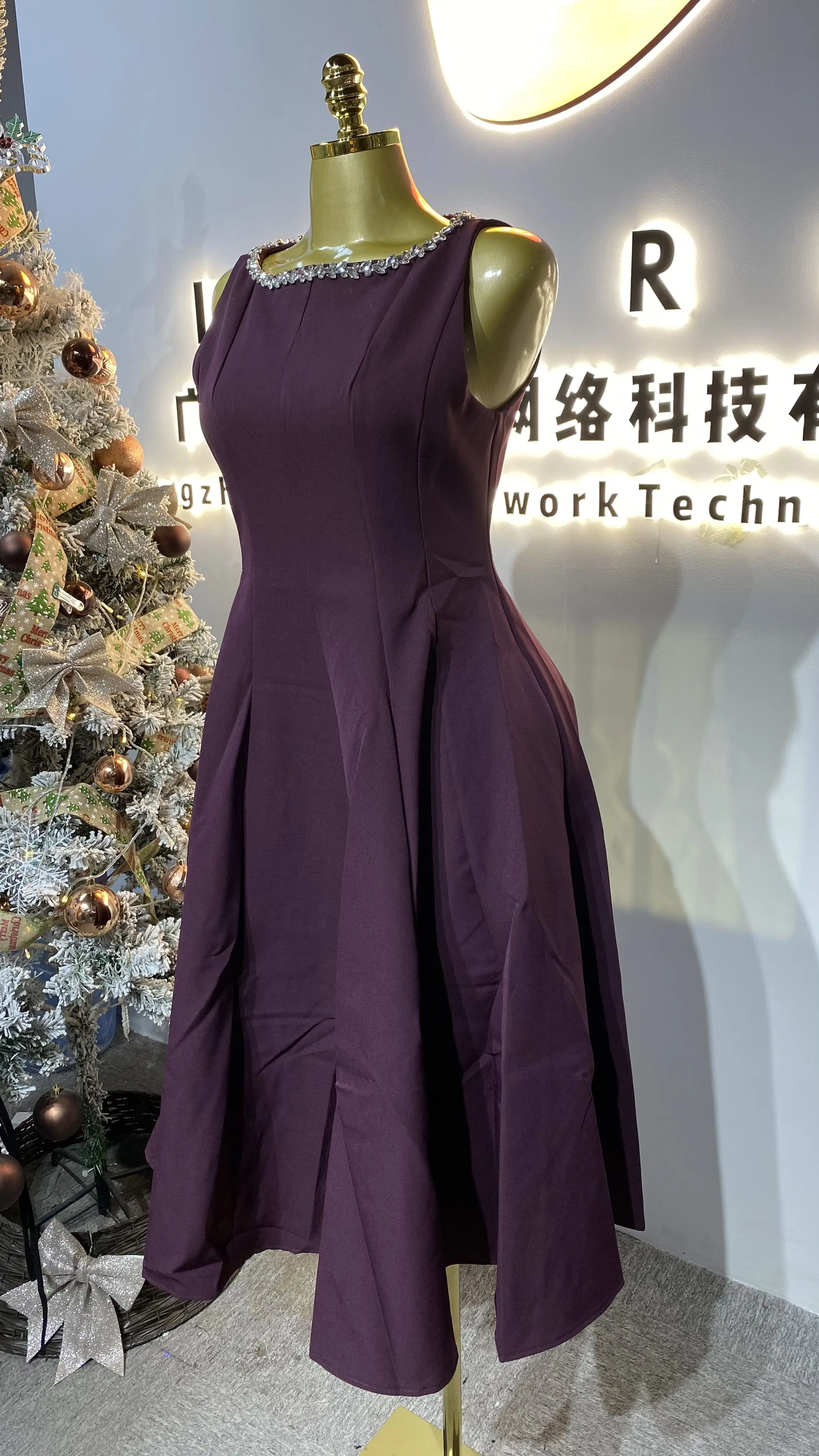 ملابس نسائية خريفية جديدة أنيقة وأنيقة، فستان طويل مثير بدون ظهر بقصة ضيقة، فستان بدون أكمام-GZXX293 #2