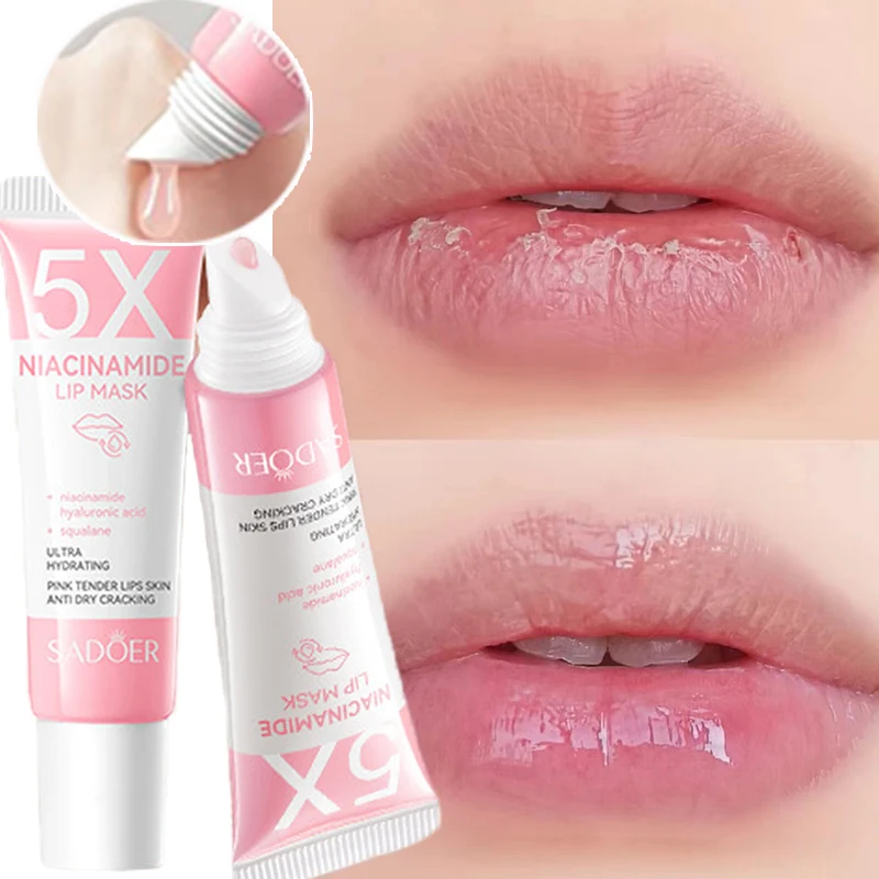 Niacinamide Pink Lip Mask Exfoliates Long-lasting Moisturizes and Nourishes Reduces Lip Lines Lip Balm Repair Lips Care Makeup