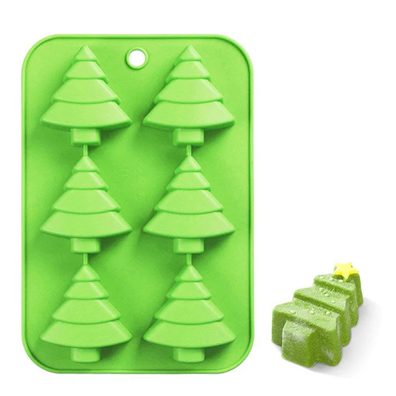 Christmas Silicone Molds Mini Xmas Fondant Chocolate Candy Cake Molds Christmas Tree Baking Molds for Xmas Party Cake Decor