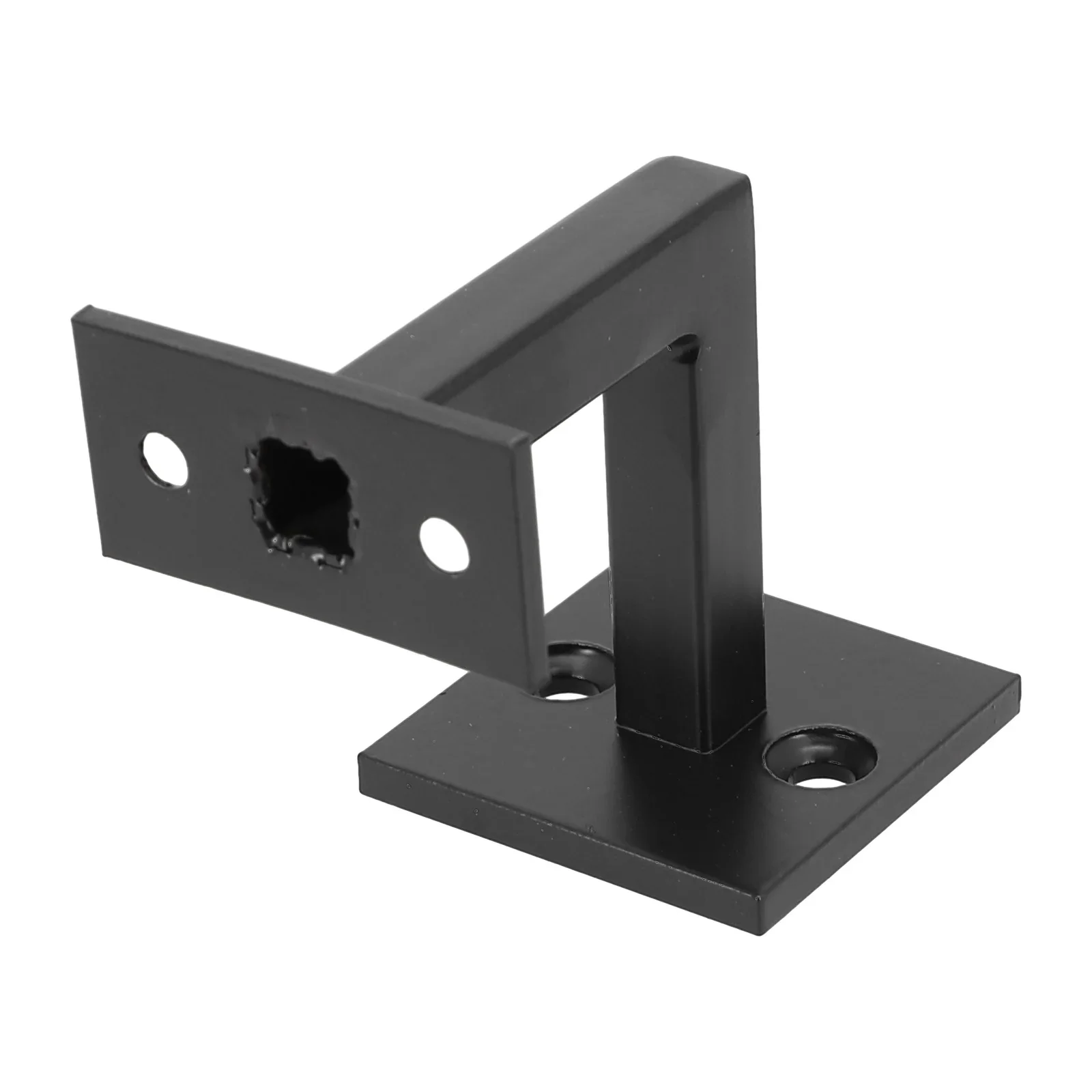 Square Handrail Brackets for Stairs Modern Matte Black Finish Adjustable and Waterproof Perfect for Entrance Ways and Lobbies