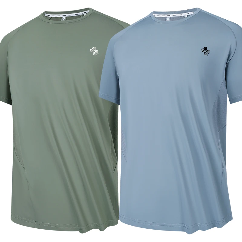 2pcs Quick Drying Men's Running T-shirt Fitness Sports T Shirt Gym Training Tees Breathable Jogging Casual Sportswear Unisex Top