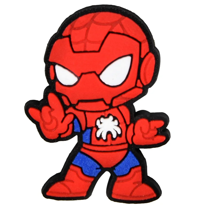 Accesorios de hebilla de cocodrilo de PVC para niños, dijes de dibujos animados de Marvel, SpiderMan, decoración de zapatos, regalo de fiesta, 1