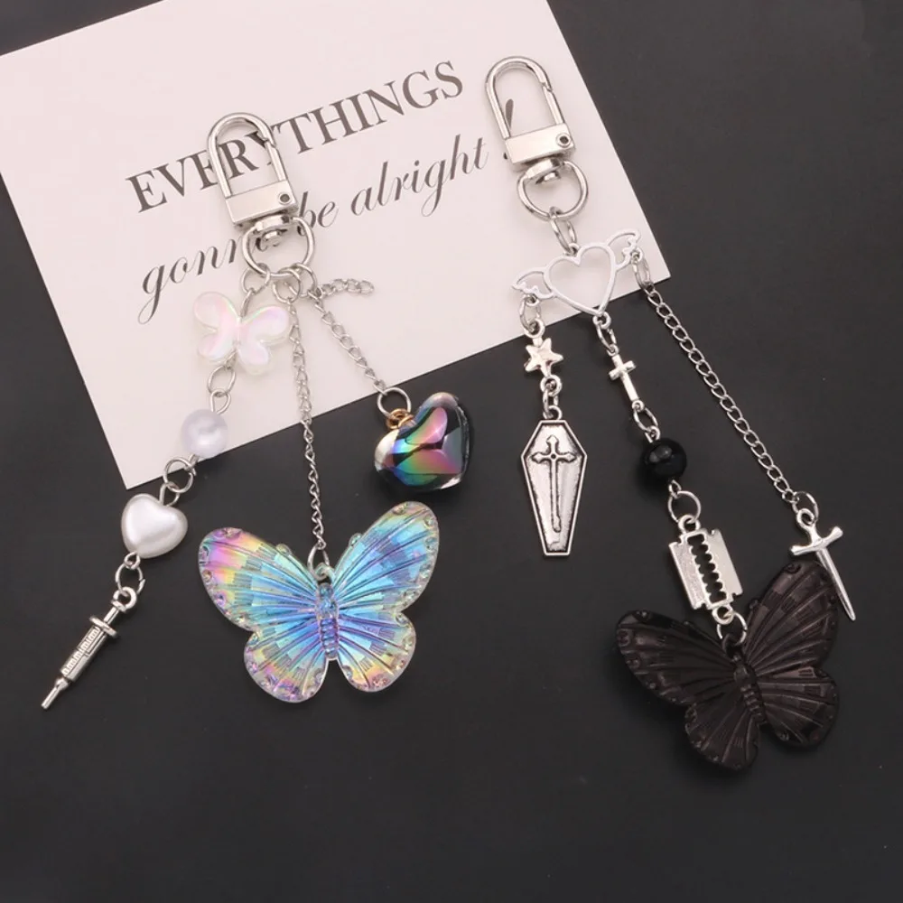 

Y2K Key Chain Y2K Phone Pendant Phone Charms Sweet Girl Phone Lanyard Butterfly Handmade Phone Chain Headset Cover