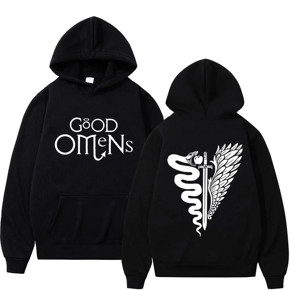 

TV Play Good Omens Graphic Hoodie Men's Women's Fashion Vintage Hooded Sweatshirts Autumn Winter High Quality Fleece Pullovers