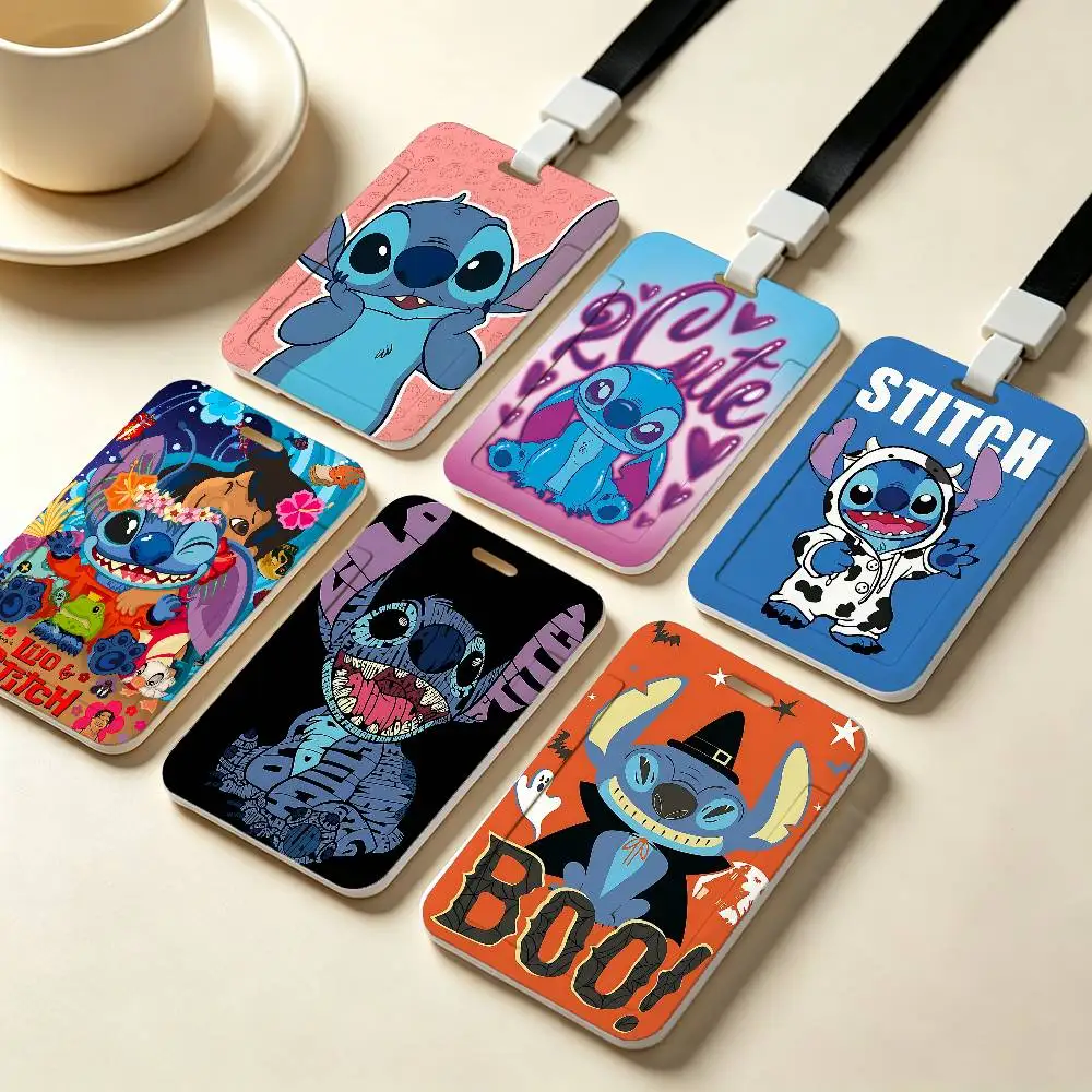 Anime Lilo S-StitchS-S NFC Contactless Sliding Card Sleeve For Student Cards, Bus Cards, ID Cards, And Work Permits