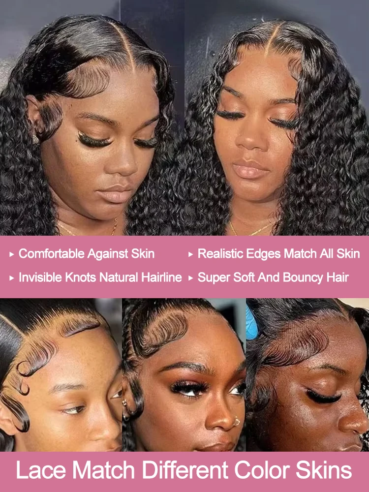 40 46 بوصة 13x4 13x6 HD موجة عميقة الدانتيل الباروكة الأمامية البرازيلي فضفاض المياه مجعد الدانتيل الجبهة خصلات الشعر المستعار الإنسان للنساء 300% الكثافة