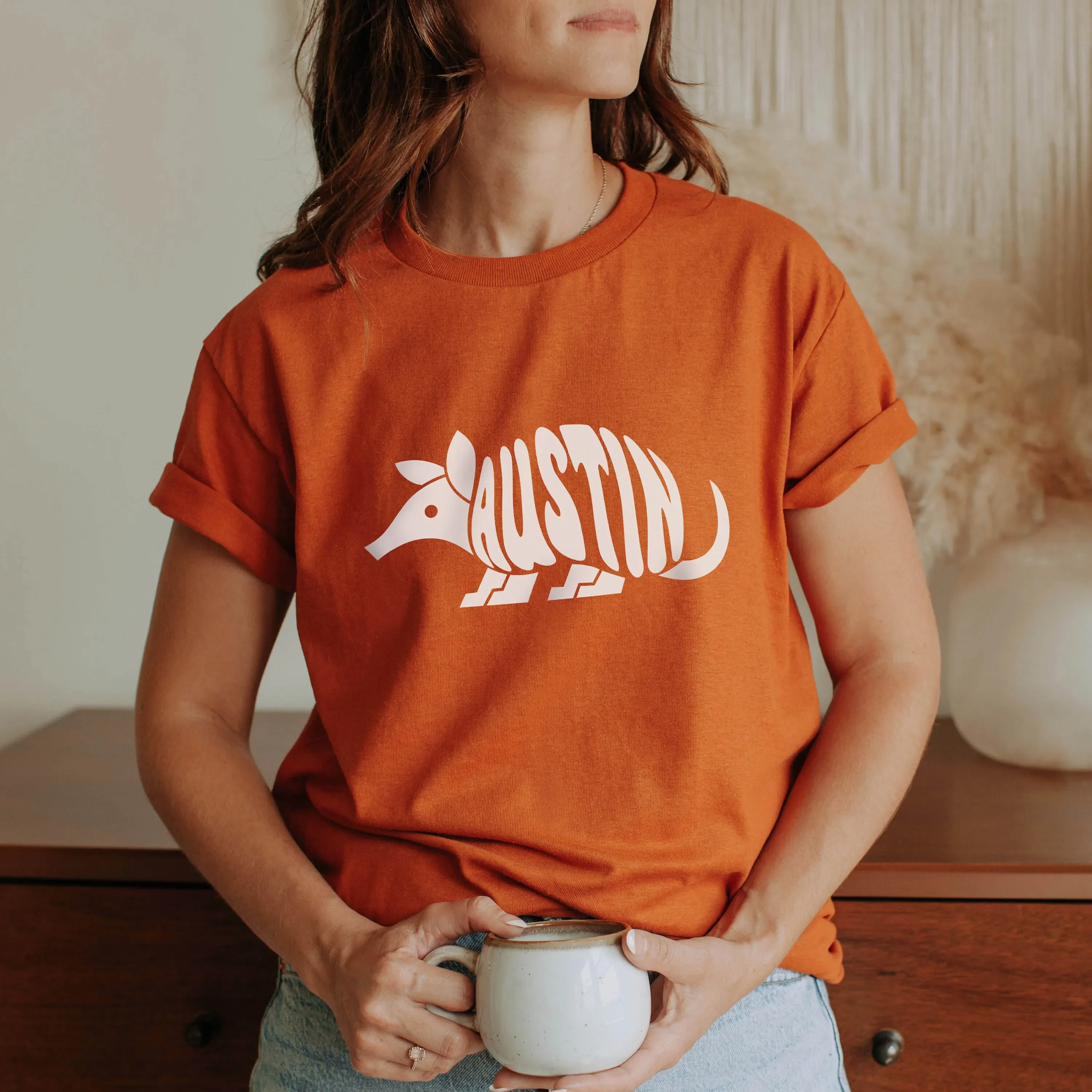 Austin Texas Armadillo Souvenir T Shirt Atx Crewneck Dillo Tx Lover