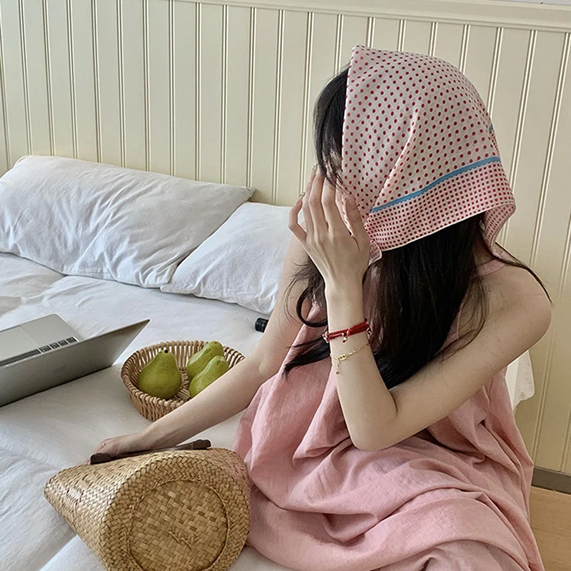 وشاح فاخر مطبوع عليه زهور للنساء والفتيات، ربطة شعر ناعمة على الموضة، أغطية رأس بمزاجية، إكسسوارات شعر بسيطة، هدايا