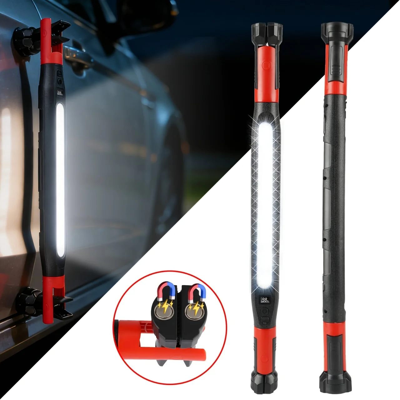 

High Lumen Magnetic Rechargeable LED Flashlight Adjustable Swivel Waterproof Work Lamp for Auto Repair Garage Emergency Camping