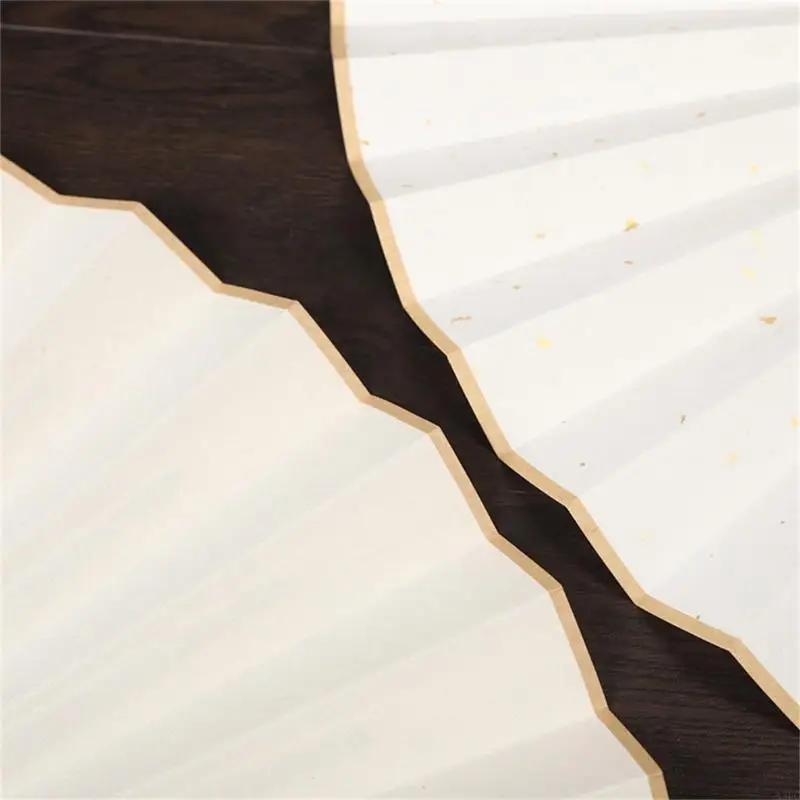 Blank Rice Paper Fan Hangings Fan Decorative Fan Folding Craft Fan X3UC