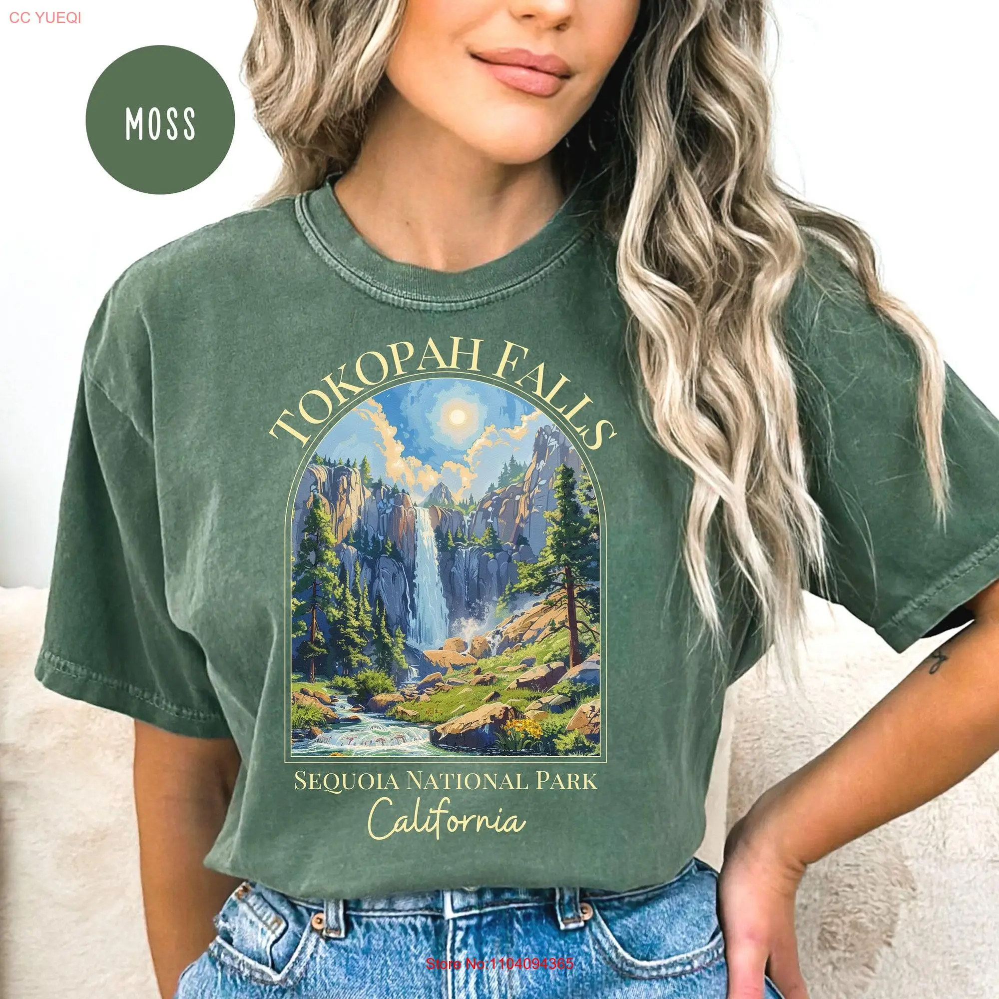 Sequoia National Park California Comfort Colors T Shirt Topokah Falls  long or short sleeves