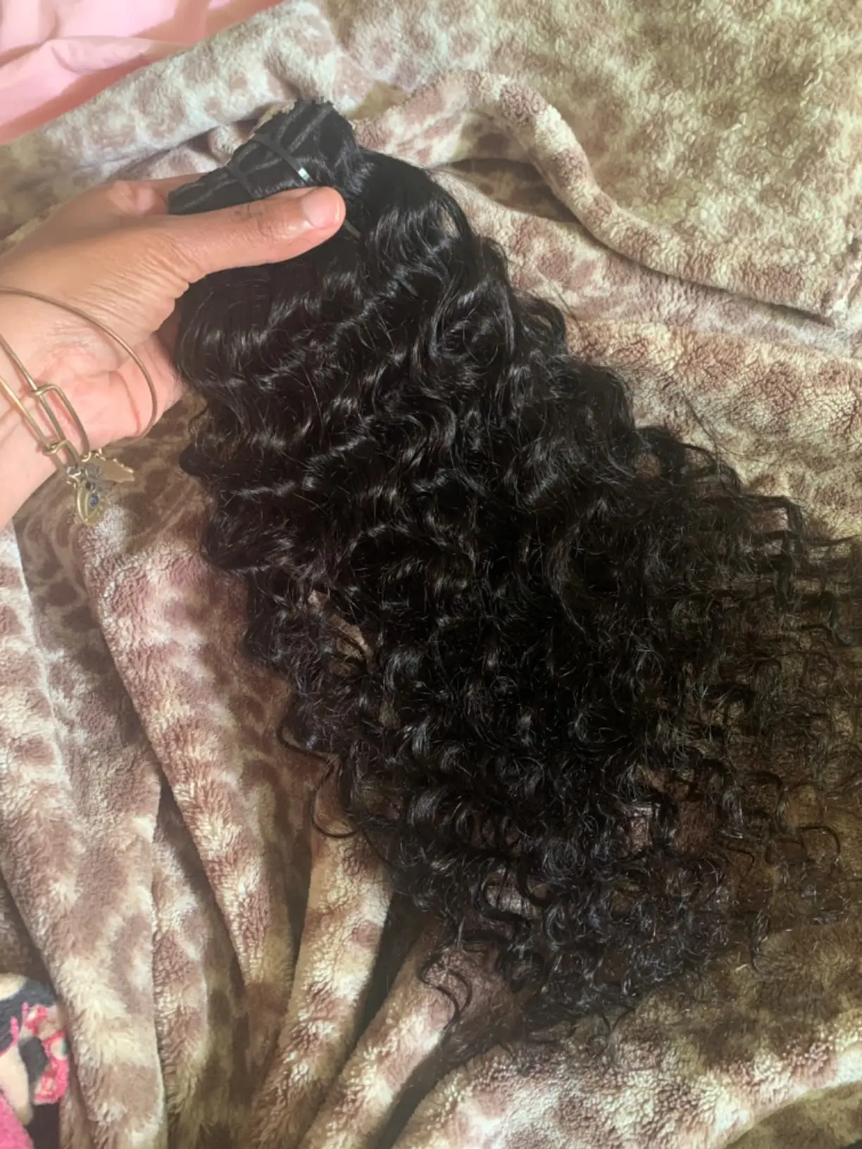 4C Seamless Natural Look Clip Ins Human Hair For Women Deep Wave Hair Extension 8 Pcs 100 Gram