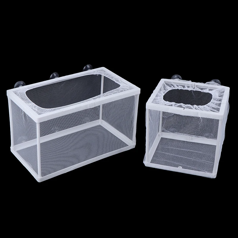 Hot Sale 1PCS S/L 2size Fish Breeder Mesh Box with Suction Aquarium Hatcher Tank Incubator Box Juvenile Fish Separation Net