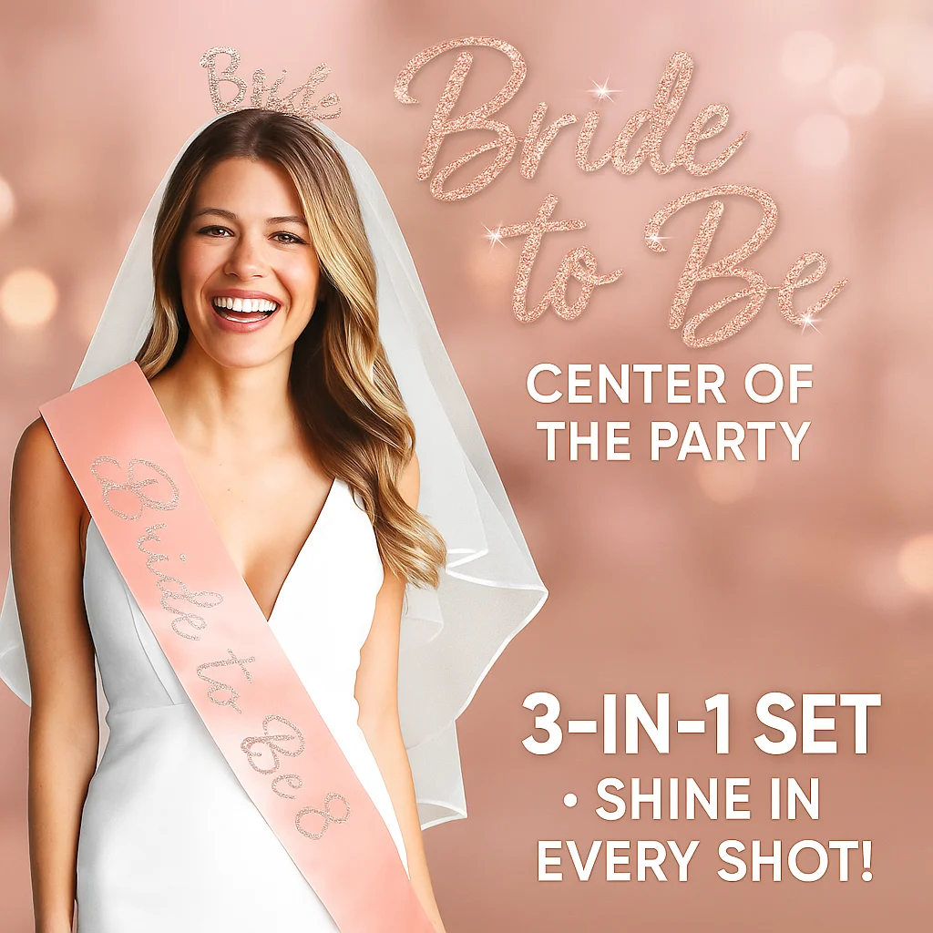 3 قطعة حفل زفاف خطوبة الزفاف دش زينة لوازم العروس لتكون تيارا تاج وشاح الحجاب مجموعة العازبة حفلة Favors #1