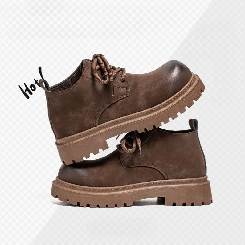 أحذية رجالية جلدية كاجوال خريف 2025 منصة جديدة على الطراز البريطاني زيادة الرأس الكبير أحذية ديربي العصرية ريترو بوتاس هومبر #3