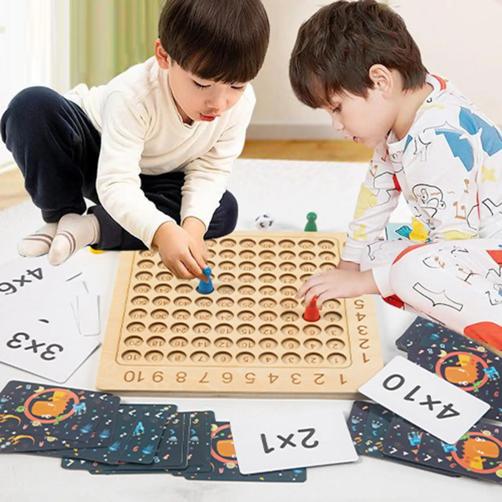 Educational Wooden Multiplication Board Additive Board Math Table Board Game Preschool Learning for Kids Children Gift