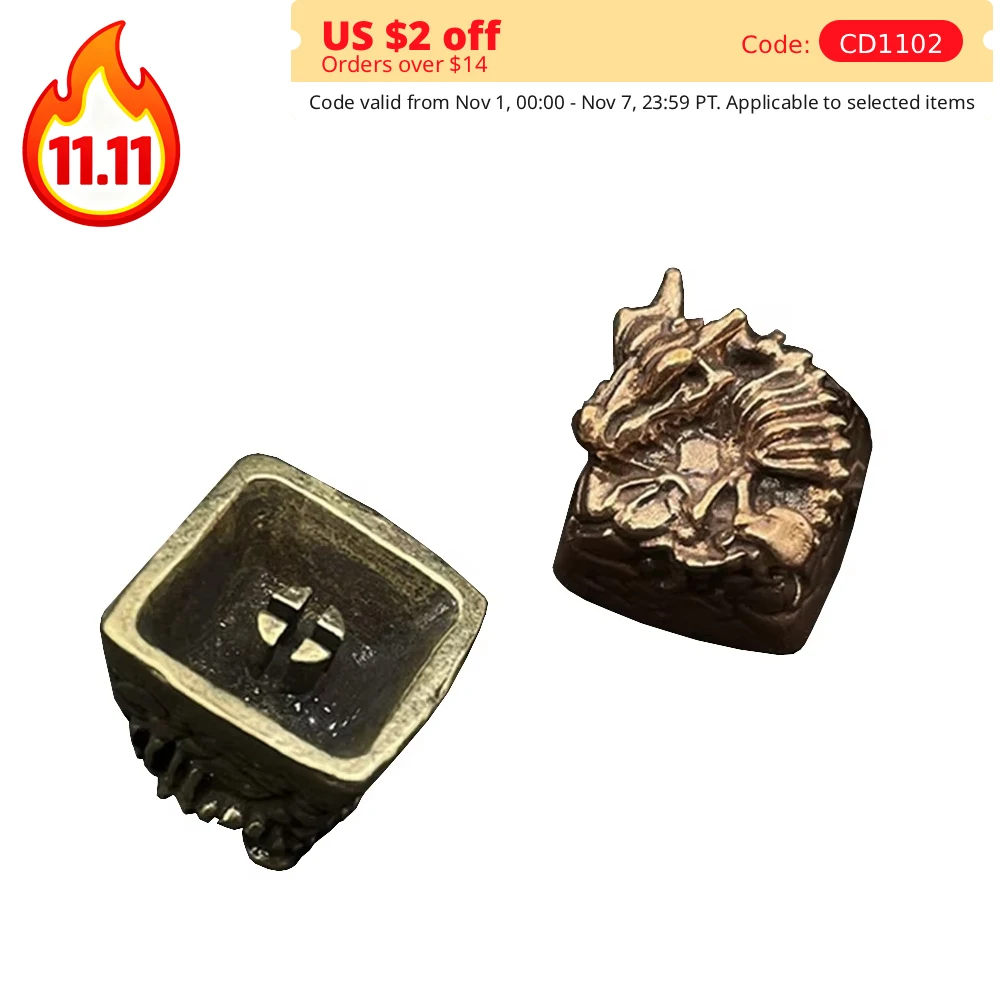 Metal Keycaps Dragon Bone Keel Design For Cherry Mx Gateron Kailh Box TTC Cross Switch Mechanical Keyboard ESC Key Cap