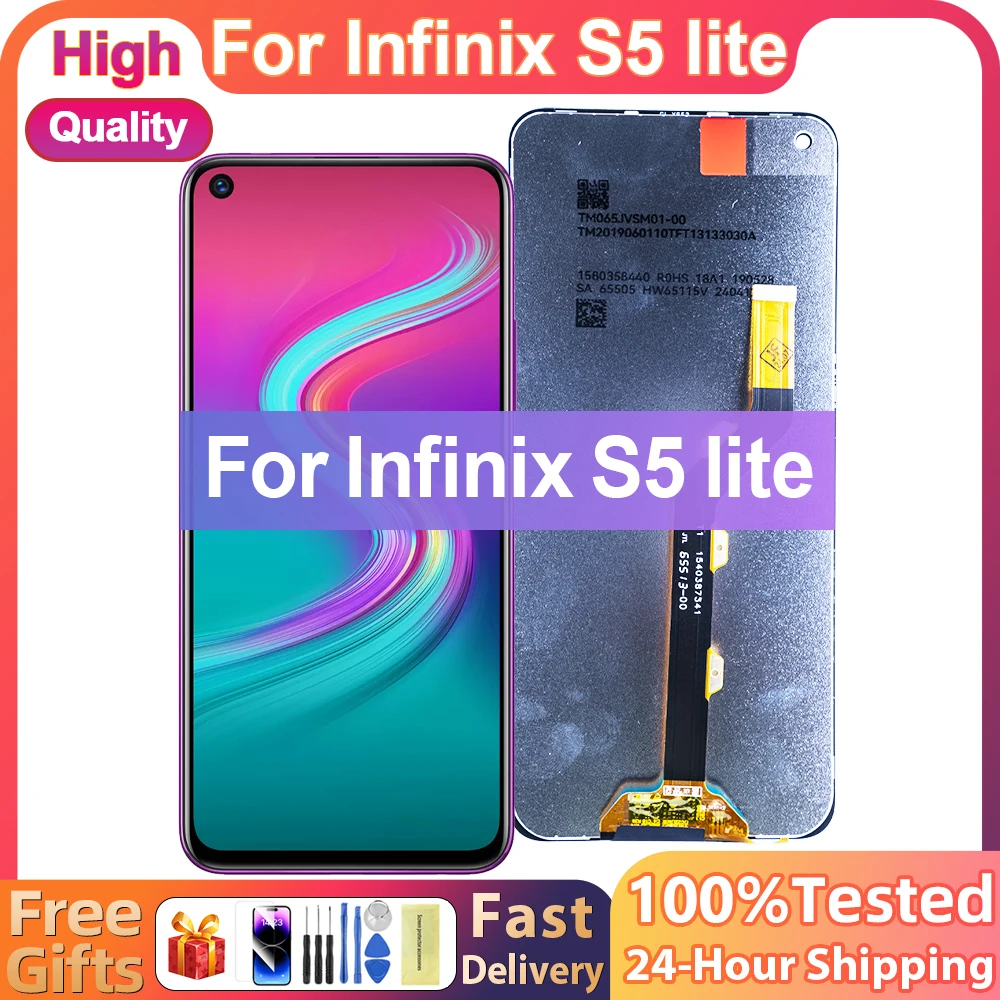 

6,6-дюймовый абсолютно новый ЖК-дисплей для Infinix S5 Lite X652B x652, ЖК-экран в сборе, полная замена стекла дигитайзера