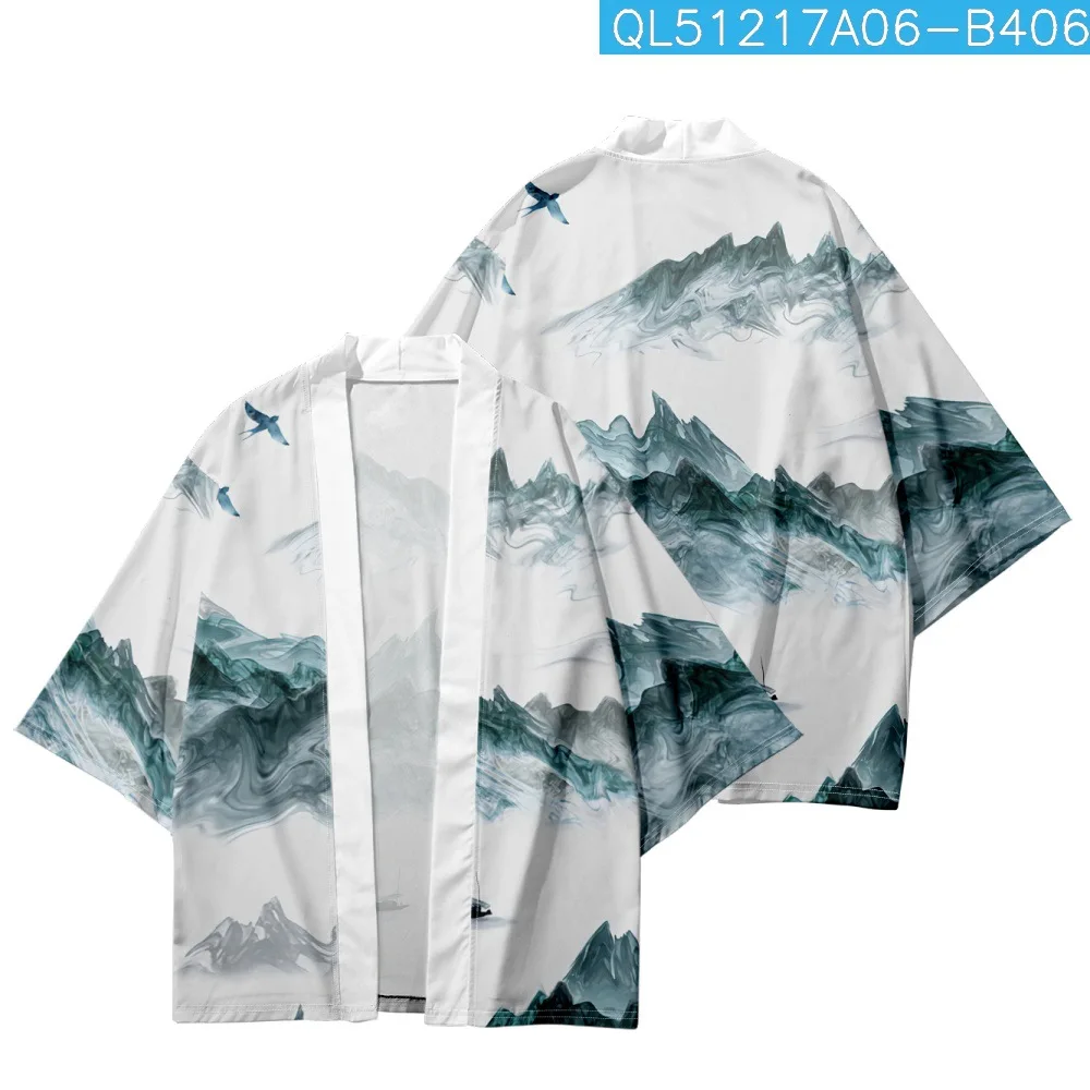 

Summer Men Loose Japanese Style Kimono Traditional Cardigan Haori Women Harajuku Streetwear Shirts