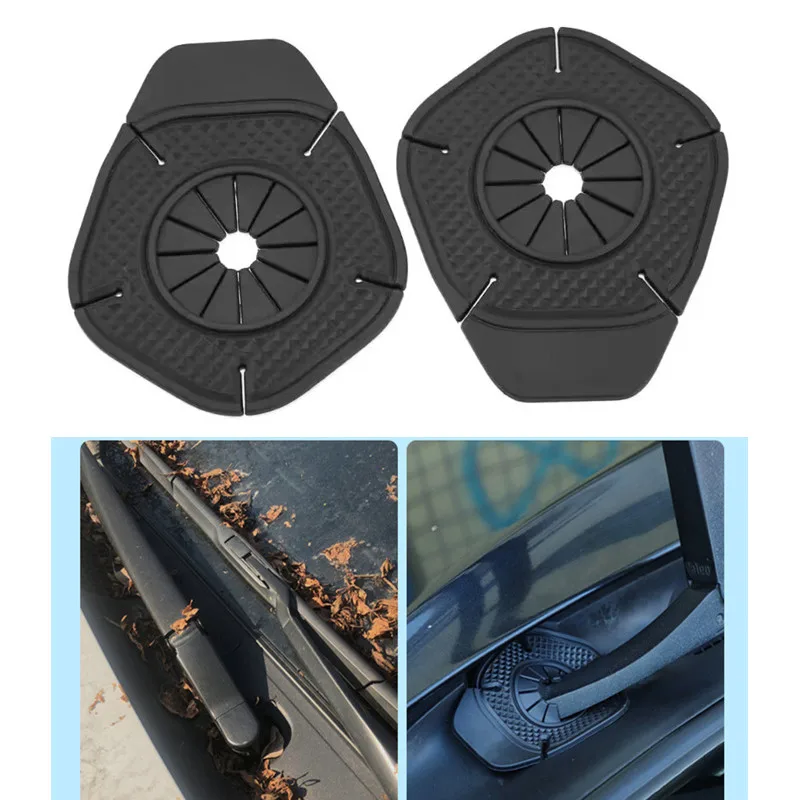 2pcs Universal Car Windshield Wiper Protective Cover for Prevent Debris Leaf Falling Wiper Bottom Hole Dustproof Cover