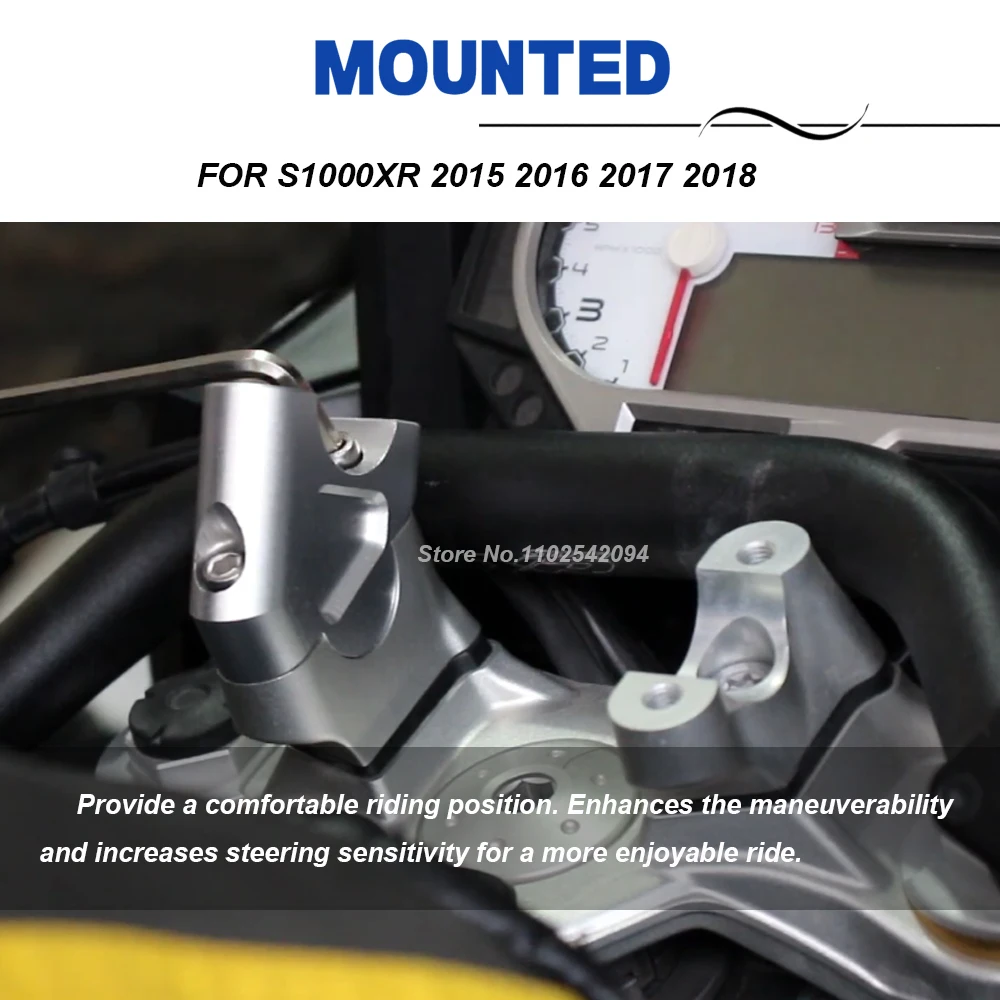 Motorcycle CNC Aluminum Handlebar Risers Up For S1000XR 2015 2016 2017 2018 S1000 XR Clamp Mount Handle Bar Riser Move Back Part