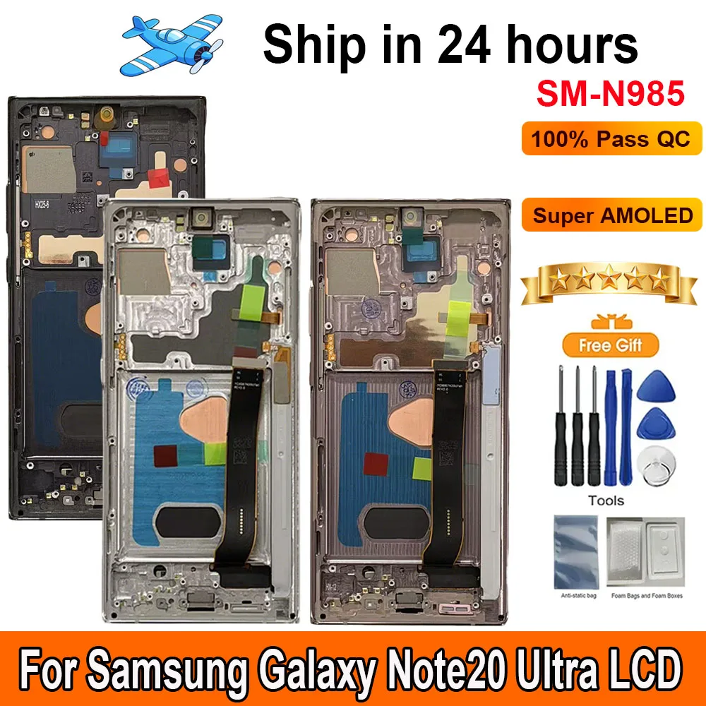 6.78“AMOLED Screen For Samsung Galaxy Note20 Ultra LCD Display Touch Panel Digitizer Assembly Replacement LCD With Frame SM-N985