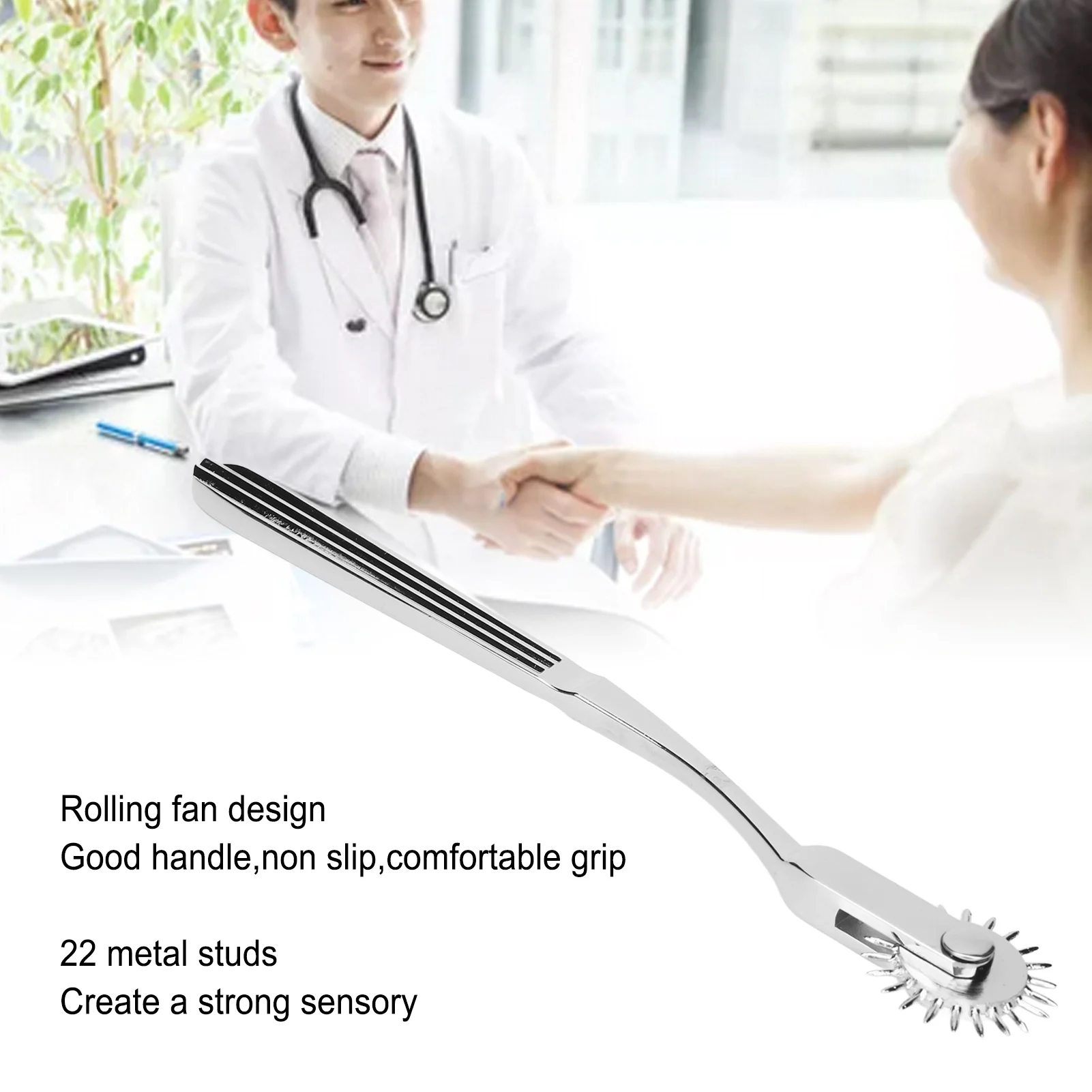 Medical Wartenberg Pin Wheel Reflex Roller Rolling Diagnostic Percussor Skin Stimulator Pinwheel Neurological Massage Hammer