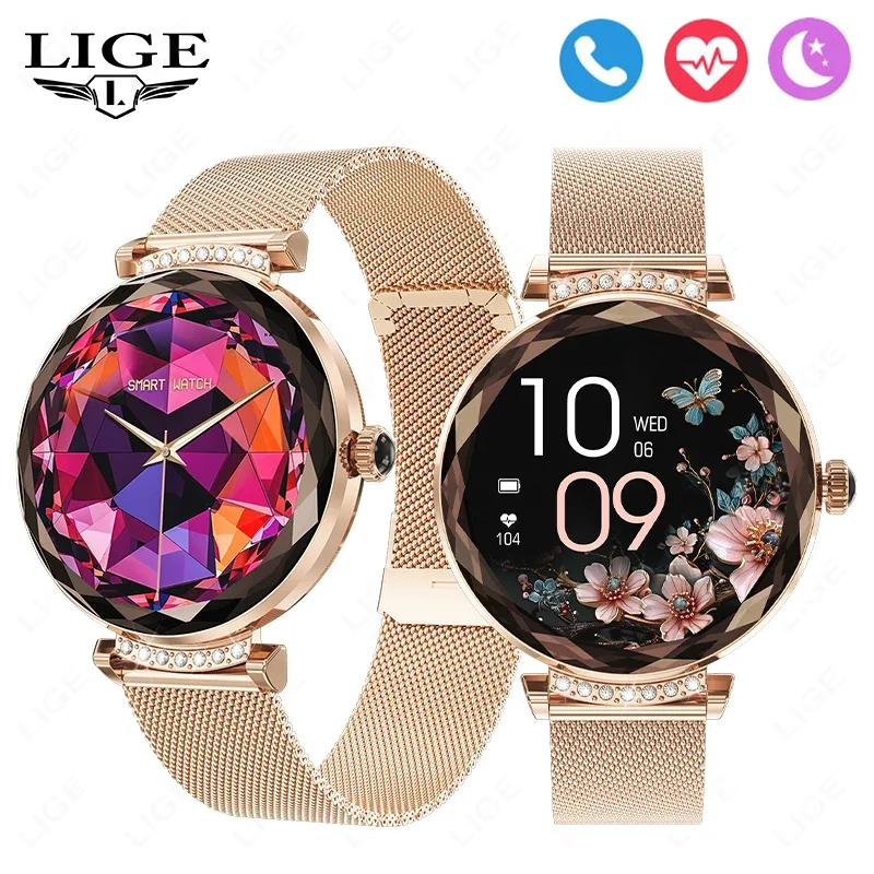 

LIGE Smart Watches for Women 1.19"AMOLED Fitness Watch Heart Rate Sleep Blood Pressure Monitor IP68 Waterproof Smartwatch Ladies