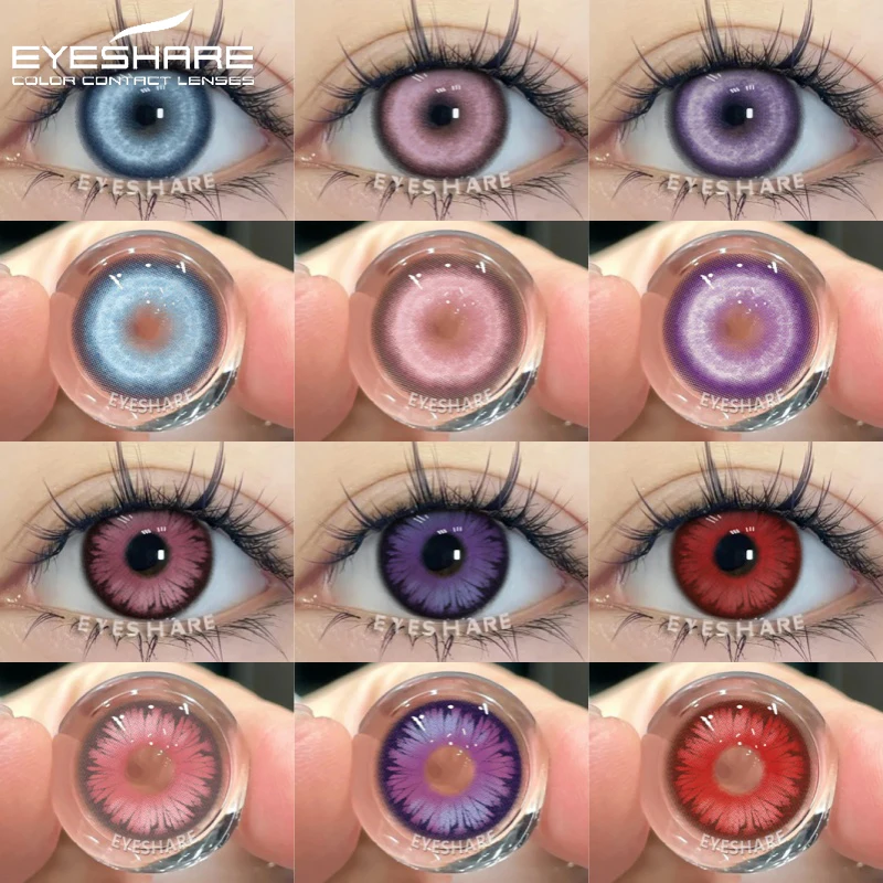EYESHARE 1 Paar farbige Halloween-Kontaktlinsen für Cosplay-Augen, Anime, lila Linsen, Schönheit, Mode, rote Linse, blaue Augenlinsen