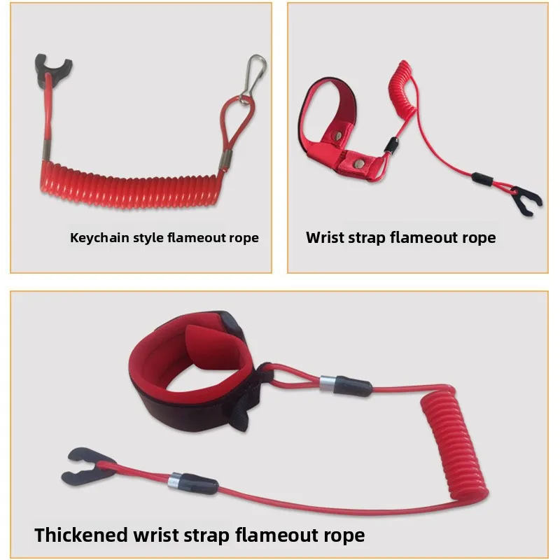 Kill Switch Safety Lanyard for Jet Ski Boat Outboard Motor Emergency Engine Cut Off Cord Tether