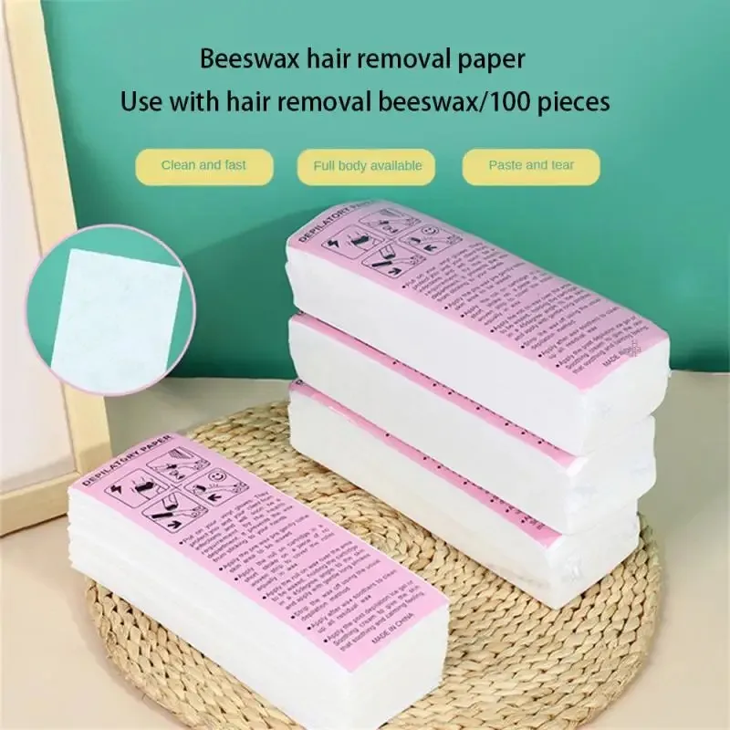 20/50/100 قطعة ورق شمع إزالة الشعر المهنية شرائط الصبح غير المنسوجة النسيج الصبح أوراق مزيل الشعر الجمال أداة إزالة