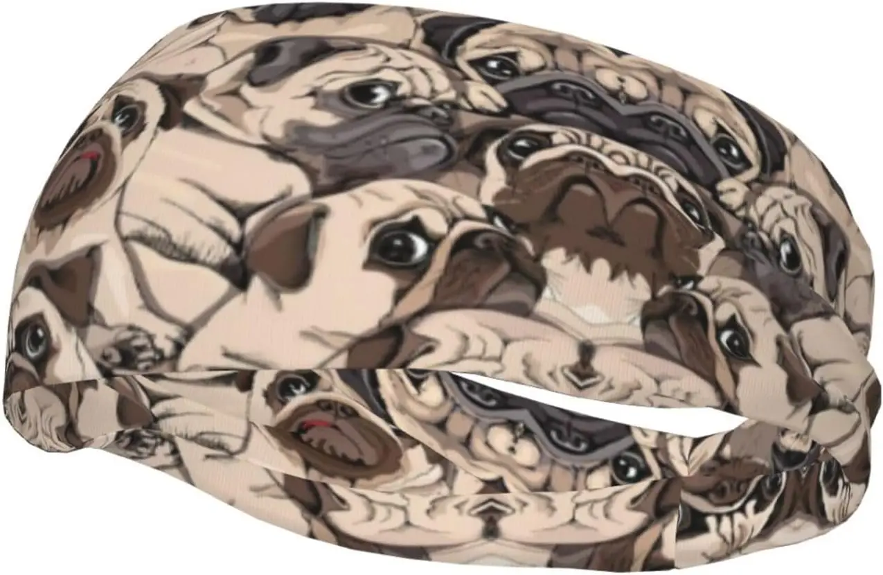 

Breathable,Lightweight Funny Pug Pattern Print Sports Sweatband,Running,Yoga,Gym,Cycling,Basketball